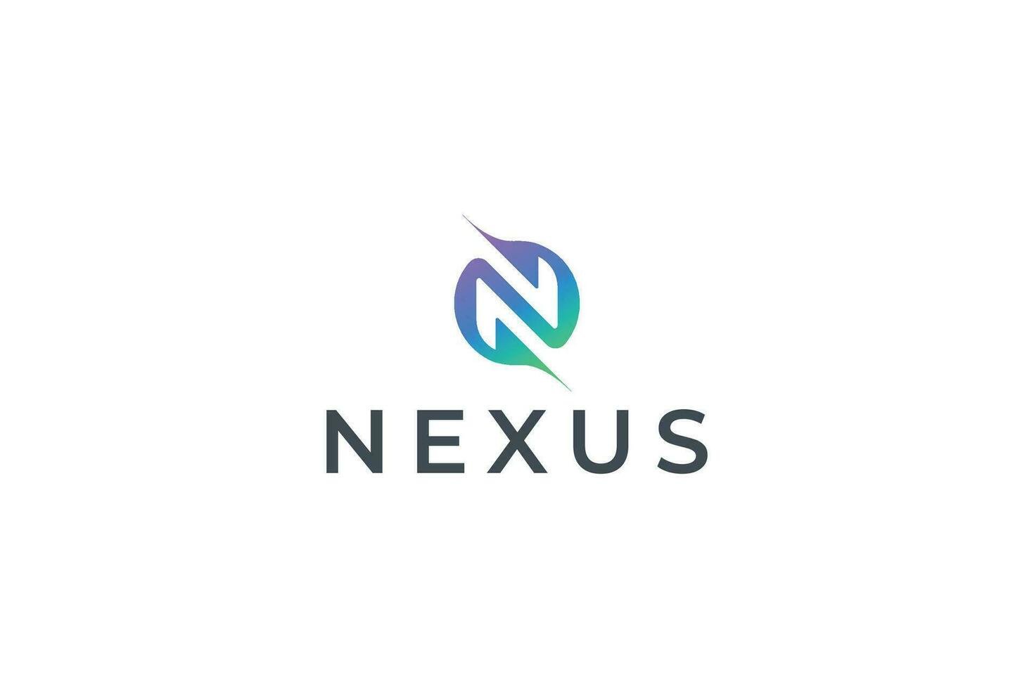 letter n modern gradient colour aesthetic logo vector